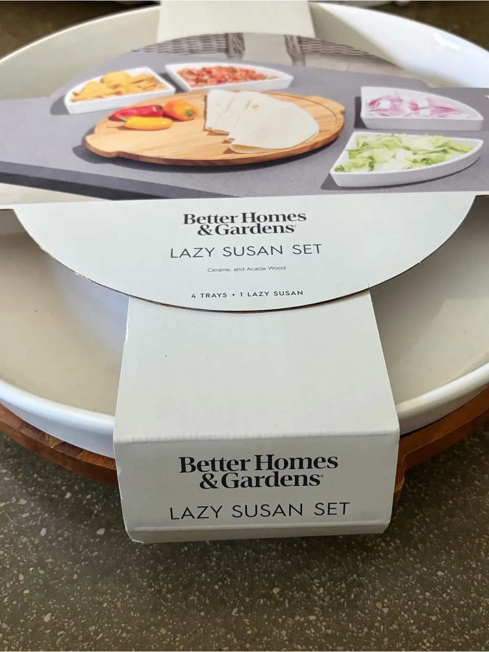 NEW Better Homes & Gardens Lazy Susan Set - White and Wood